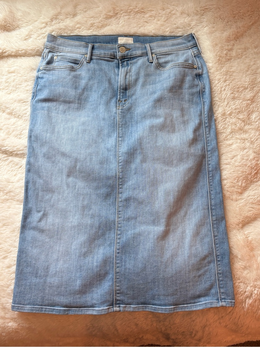 Light Blue Denim Pencil Skirt - Women's Classic Style